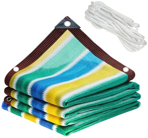 Rete di protezione antigrandine con occhielli e corde, 3 x 6 m, 65% ombra, resistente ai graffi, per piante, serre, fienili, cucce, durevole e colorata