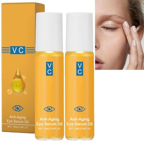 Lutein Vitamin ögonessensolja, anti-rynk, åtstramning och behandling av mörka ringar, ögonpåsar, fuktgivande anti-aging ögonserum, vitaliserande ögonkräm för strålande hud (2 st)