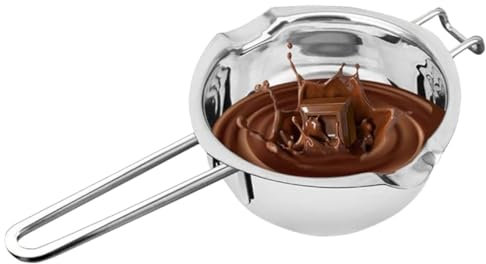 YUEWO Pentola a bagnomaria per sciogliere cioccolato, caramelle e candele in acciaio inossidabile 304 da 480 ml