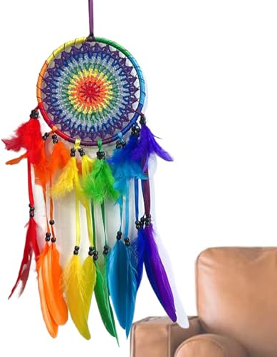 Acchiappasogni, ornamento da parete arcobaleno | Decorazioni colorate per corridoio, decorazione per la casa da appendere per soggiorno, camera da letto, acchiappasogni | ornamento decorativo da