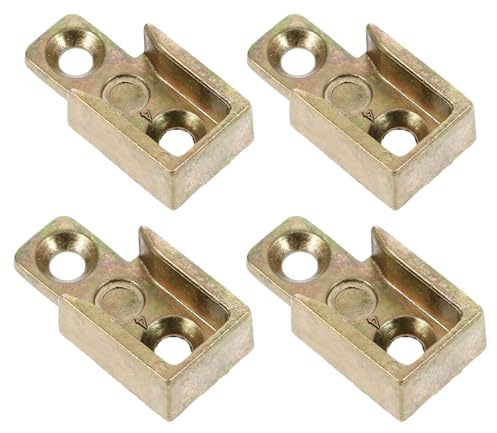 HOMSFOU Set de 4 Herrajes de Bloqueo para Ventanas Abatibles Placa Metálica de Cierre y Accesorios para Sistemas de Seguridad en Puertas y Ventanas