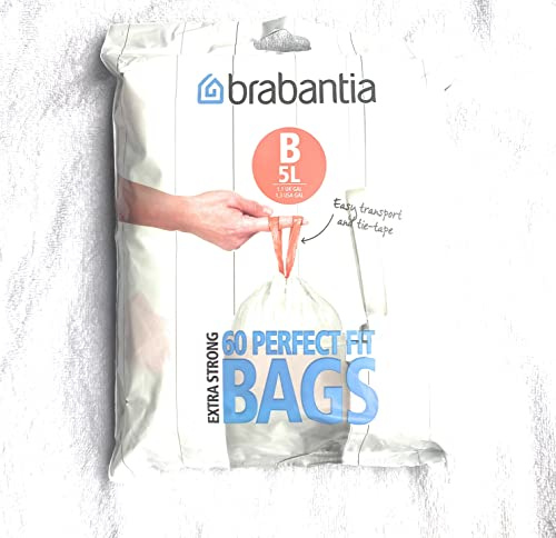 Brabantia Smartfix BinLiner B, 5L, 60 Bags Dispenser Pack