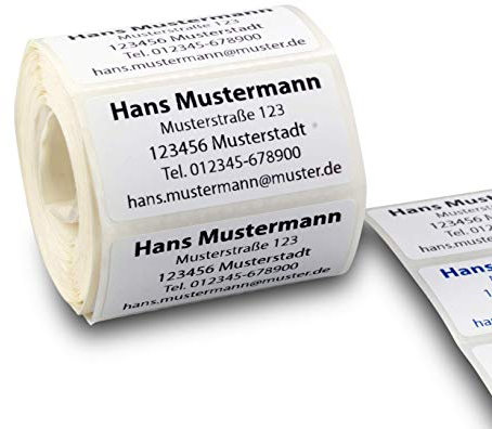 stempel-fabrik – Adressaufkleber mit Wunschtext personalisieren – Klebeetiketten für Briefe, Bücher, Schulmaterialien & Co – selbstklebende Adressetiketten (250 Stück | 51 x 25 mm)