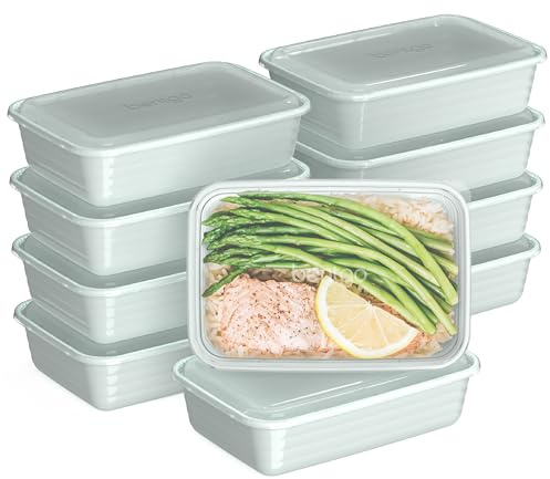 Bentgo Prep - 20-Piece 1-Compartment Reusable Meal Prep Containers with Lids, PFAS & BPA Free Materials, Durable, Microwave, Freezer, & Dishwasher Safe To Go Food Storage (Mint)