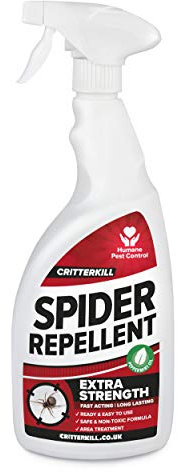 CritterKill Spider Repellent Spray - Non-Toxic Natural Deterrent Spray – Indoor & Outdoor – Extra Strength 1L (1)