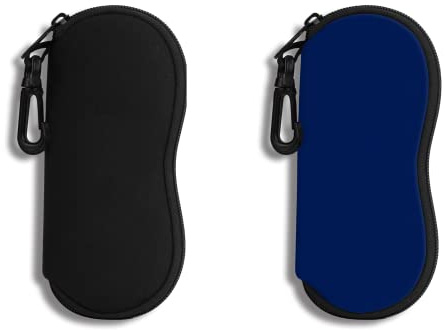 Confezione da 2 custodie per occhiali da sole Custodia morbida con clip da cintura Custodia per occhiali con cerniera in neoprene ultraleggero Borsa per occhiali da sole stampata per elegante custod