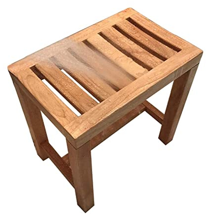WYBF duschhocker modern Holz wasserfest hocker/Kinder Erwachsene senioren badhocker duschhocker/Vintage antirutsch Holz hocker(Eiche),A