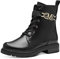 MARCO TOZZI by Guido Maria Kretschmer Damen Stiefeletten zum Schnüren aus Kunstleder mit Reißverschluss, Schwarz (Black/Gold), 39 EU