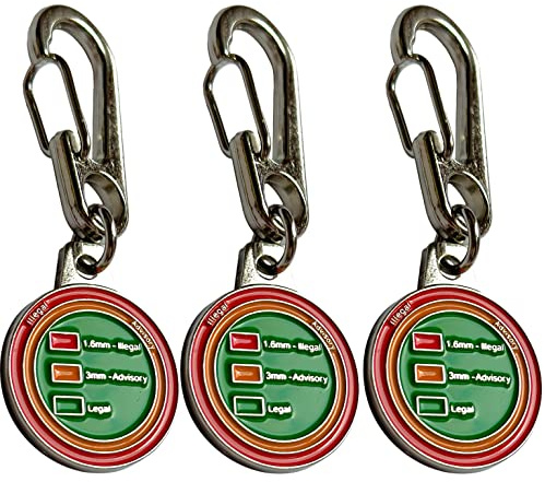 Portable Tread Depth Measuring Tool Keychain for Car and Van, Shopping Trolley coin Keyring
