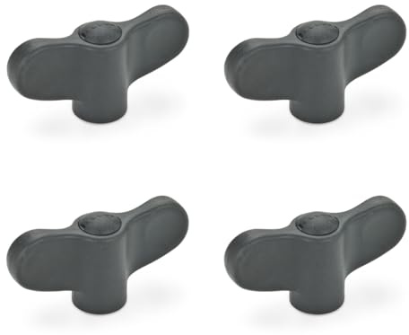 Ganter Normelemente Tuerca de mariposa GN 634-40-M5-E-DSG | 4 unidades | Mango de mariposa | plástico negro | rosca M5
