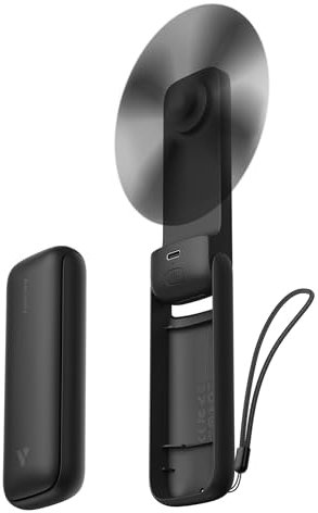 Aecooly Schlank Handventilator, Dünner Mini Ventilator, kleiner USB-Akku-Ventilator [Bis zu 24 Stunden Kühlzeit], aufladbar tragbarer Taschenventilator für Reisen, Sommer, Geschenke für Frauen–Schwarz