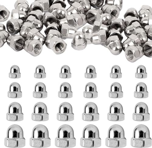 Sctmda Tuercas Sombrerete Acero Inoxidable 70 Piezas M4 M5 M6 M8 Tuercas Ciegas Hexagonales de Acero Inoxidable Tuercas Sombrerete Hexagonales DIN 1587 Tuerca Bellota Acero Inoxidable para Tornillos