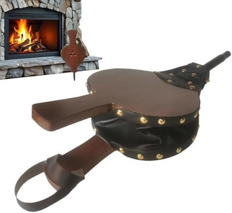 Generisch Blasebalg Für Kamin Und Grill, Klein Grillgebläse Handblasebalg Luftgebläse Aus Mit Hängendem Gurt Für Grill Kamin Ofen Holzfeuer Werkzeug 39 X 17 Cm