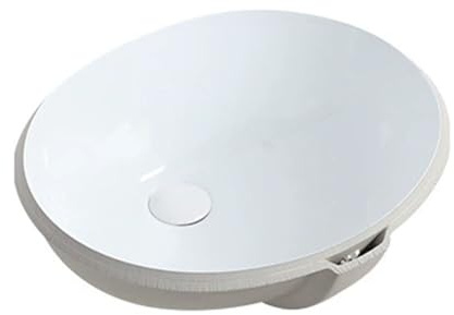 Lavabo da Bagno Lavabi sottopiano con Overflow, Lavandino Ceramico Assorbimento di Acqua Bassa, Lavandini da Cameriera Singola per Cucina, Vanità per Gabinetto