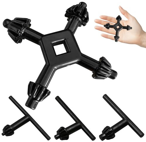 4Pcs Drill Chuck Key, Chuck Keys for Electric Drill, 4 in 1 Multifunctional Drills Chuck Key for Tightening and Loosening Compatible with Most Drills and Power Tools