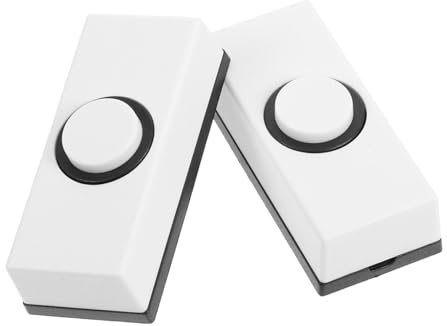 NUOBESTY 2pcs Wired Doorbell Chime Vintage Decor Doorbell Switch Wall Mounted Push Button Plastics Easy Installation for Home Garage Warehouse