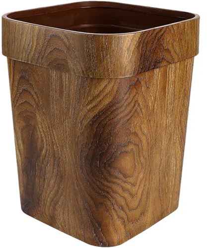 Uzztfa Poubelle en Bois pour Chambre À Coucher, Corbeille À Papier De Style Rétro, Poubelle Esthétique pour Bureau, Salon, Hôtel, Salle De Bain