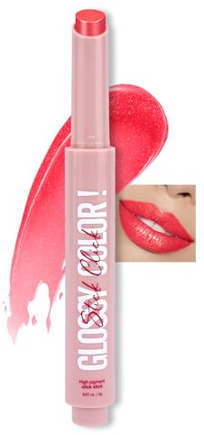 Erinde Glitzer Lippenstift & Lip Balm 2 in 1, Shimmer Lip Gloss, Feuchtigkeitsspendend Lipstick, Pflegender Lippen Makeup Stick #006