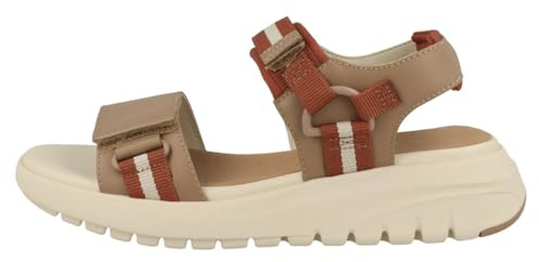 Geox Sandalo da donna D FLEXTRIDE S C Wedge, beige/mattone, 38 EU