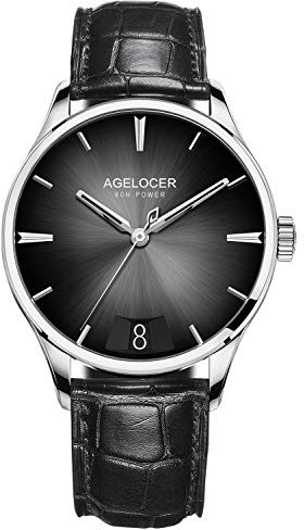 agelocer Automatisk klocka för män - Gradient färgurtavla, kalender, 80H kraftreservat, 40 mm rostfritt stål fodral, business vardaglig klädklocka