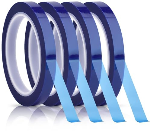 JCSJK 4 Rollos Cinta Termica 10 mm x 33 m Cintas Resistente Temperaturas Cinta Termica Sublimacion para Impresoras Sublimación, Impresiones Electrónicas, Transferencia Térmica y Circuitos Impresos