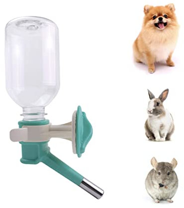 Choco Nose Patented No-Drip Water Bottle/Feeder for Puppies/Toy-Small Breed Dogs/Rabbits/Cats/Chinchillas and Other Small Pets and Animals - for Cages or Crates 10.2 oz. Nozzle 13mm, Aqua (C528)
