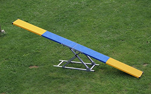 Callieway Agility Hundewippe gummiert; Agi-Seesaw Vario 3-teilig für alle Hunderassen - massiv, stabil & höhenverstellbar