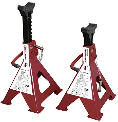 KRAFTWERK Unterstellböcke KFZ | 2x Unterstellbock 6 t | Unterstellbock höhenverstellbar 382-600 mm | Unterstellböcke für PKW & SUV & Transporter | KRAFTWERK Werkzeuge Art. Nr. 38106