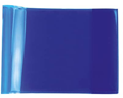 HERMA 19618 Heftumschläge A5 Quer Transparent Blau, 10 Stück, Hefthüllen aus strapazierfähiger, abwischbarer & extra dicker Polypropylen-Folie, durchsichtige Heftschoner Set für Schulhefte, farbig