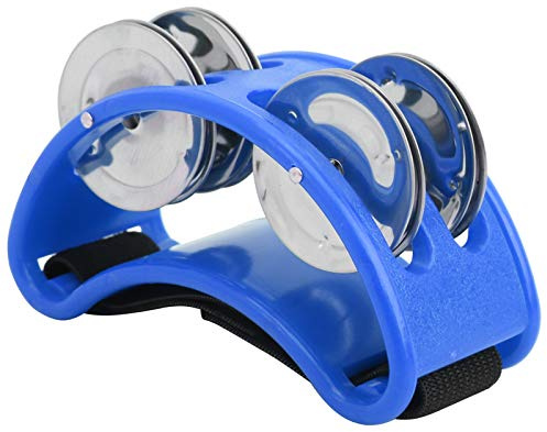 Foot Tambourine with Double Row for Cajon Box Drum Companion Accessory(Blue) Performance Accessory Musical Instrument Accessories