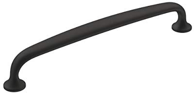 Amerock | Cabinet Pull | Matte Black | 6-5/16 inch (160 mm) Center-to-Center | Renown | 1 Pack | Drawer Pull | Cabinet Handle | Cabinet Hardware