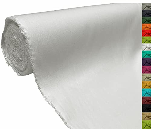 A-Express 100 % bomullsduk tygmaterial klädtillverkning tyg gardinväskor 145 cm bred 250 GSM säljs per meter - 2 meter 200 cm x 145 cm vit