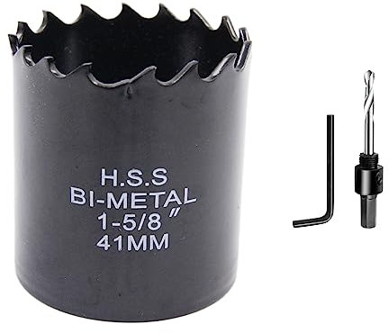 Sega a tazza 41mm LAIWEI bi-metallo fresa a tazza circolare HSS, spessore 1,8 mm, profondità di taglio fino a 38 mm, adatto per legno, plastica, cartongesso e tubi metallici