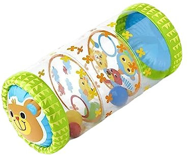 Ailan Aufblasbare Baby Krabbelrolle mit Rasselball, frühes Kleinkindspielzeug, Krabbelbabys, Spiele, Kleinkind Stehübungen, drinnen und draußen