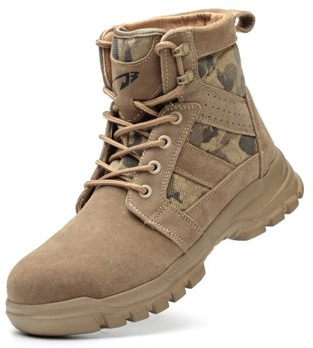 COOU Chaussures de Sécurité Hommes Femmes Légère Basket de Securite Montante Confortable Bottines de Travail avec Embout en Acier 151/Kaki41