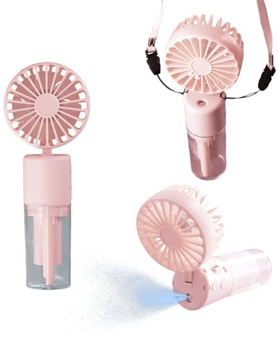 Ventilador Portatil 3 in 1, Ventilador Mano Recargable usb con Niebla Agua
