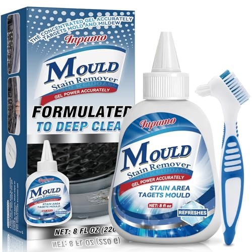 Mould Remover Gel, 8 Fl Oz Household Mould and Mildew Remover, Household Washing Machine Cleaner for Toilet Washing Machine Seal Bathroom Kitchen Sink Tile Grout Stains