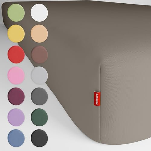 Schuette® Topper Spannbettlaken • 60x120 cm • Wow! Kollektion: Mocha Mia! (Cappuccino) • 100% Superfluff Baumwolle, Blickdicht, Faltenfrei • mit Rundumgummi • Matratzenhöhe bis 15 cm