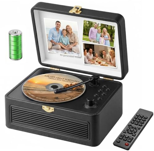 Gueray Portable CD Player with Bluetooth 5.4, 3600mAh Rechargeable Battery