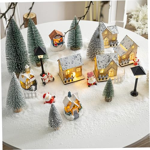 Julby set, 30 st/set LED julstad by set, gör-det-själv hus och tillbehör för jul vinter dekor gåvor