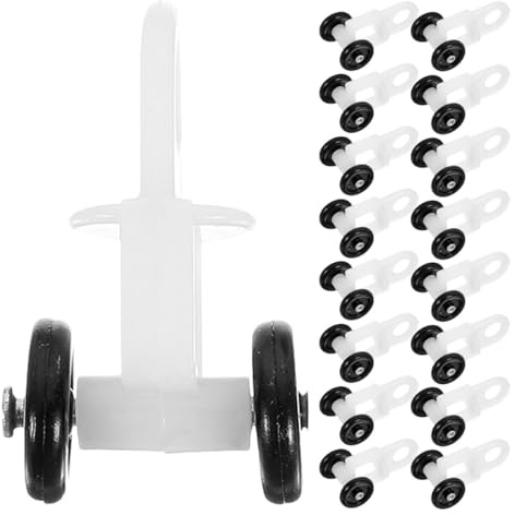 NUOBESTY Poulies de Rideaux en Plastique pour Glissement Silencieux 50pcs Technologie Nano Perles, Mini Roues Compactes Accessoires de Rail de Rideau Adaptés pour Bureaux et Restaurants