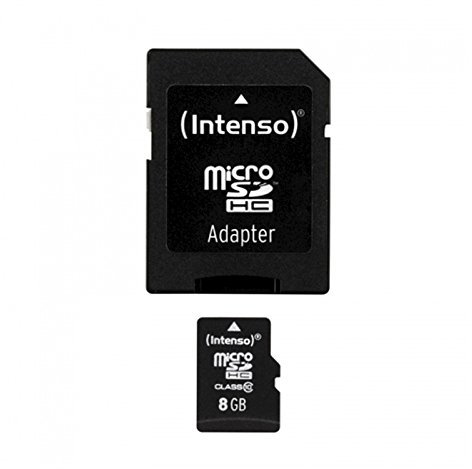 Intenso microSDHC 8GB Class 10 Speicherkarte inkl. SD-Adapter, schwarz