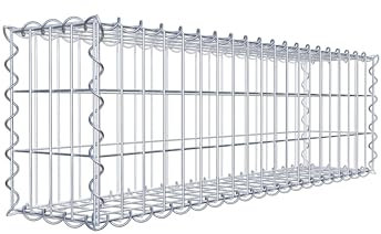 GABIONA Cestas cuadradas para gaviones | cestas de piedra rellenables | cesta de rejilla resistente a la intemperie | Cesta de alambre inusual | Fabricado en Alemania | 100 x 30 x 20 cm