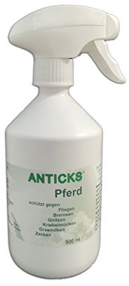 Anticks Pferd Effizienter, langanhaltender Schutz vor Fliegen, Bremsen, Mücken, Milben, Flöhen, Zecken, Gnitzen, Kriebelmücken (500 ml)