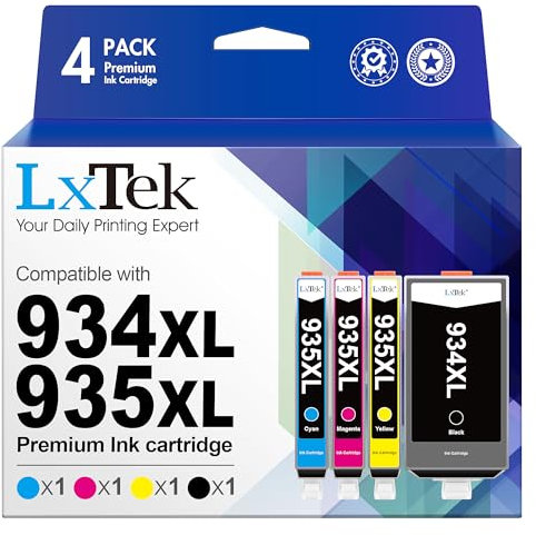 LxTek 934XL 935XL Multipack Druckerpatronen Kompatibel für HP 934 935 934XL 935XL Patronen für HP Officejet Pro 6830 Druckerpatronen für HP Officejet 6820 für Officejet 6230 Patronen (4er-Pack)