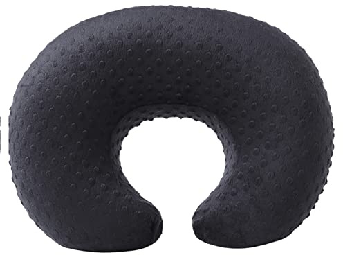 Amningskudde, minky amningskudde överdrag passar bra för amningskudde för baby pojkar och flickor, mikrofiber av högsta kvalitet, ultramjuk bekväm (svart)
