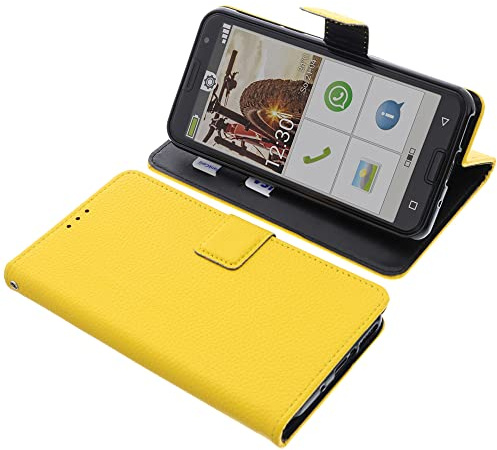 foto-kontor Tasche kompatibel mit Emporia Smart 5 Book Style gelb Schutz Hülle Buch
