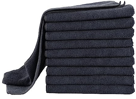 Premium Mikrofaser Putztuch 10er Set, Mikrofasertuch Extra Saugstark, Putzlappen Schwere Qualität 300 g/m², Microfaser Allzwecktücher für Barista, Auto, Haushalt, 40 x 40 cm Anthrazit