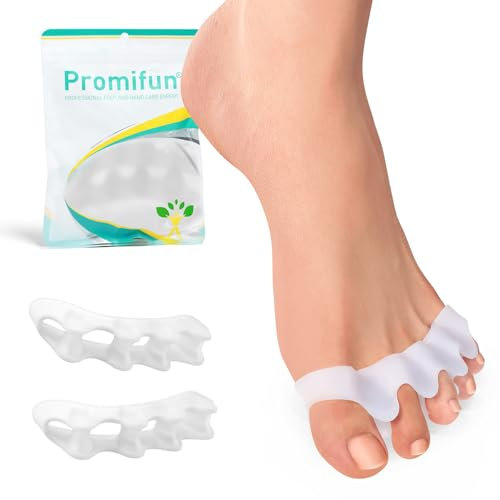 Silikon Zehentrenner für korrigieren Bunion - 8 Pack Promifun Toe Spacers für Füße Männer - Hammertoe Straighteners für Frauen-Weiß