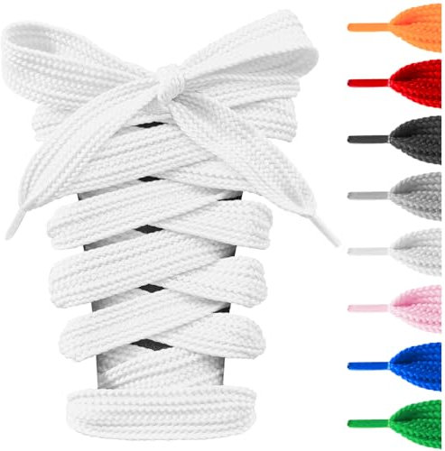 UamGlsob 2 Pares de Cordones Gruesos de 15mm para Adidas Campus 00s, Cordones Planos Gordos Extra Anchos para Zapatillas Deporte (White, 36/90cm)